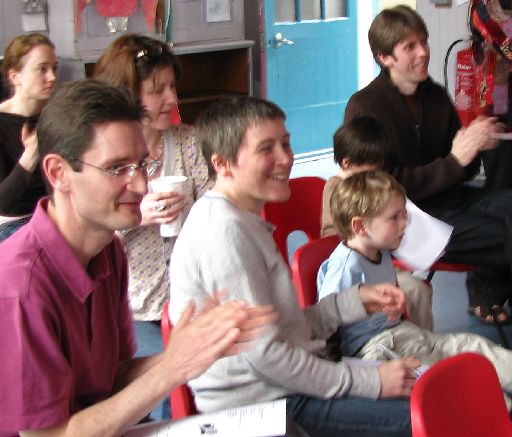 parents and children enjoying 
                      Saturday club